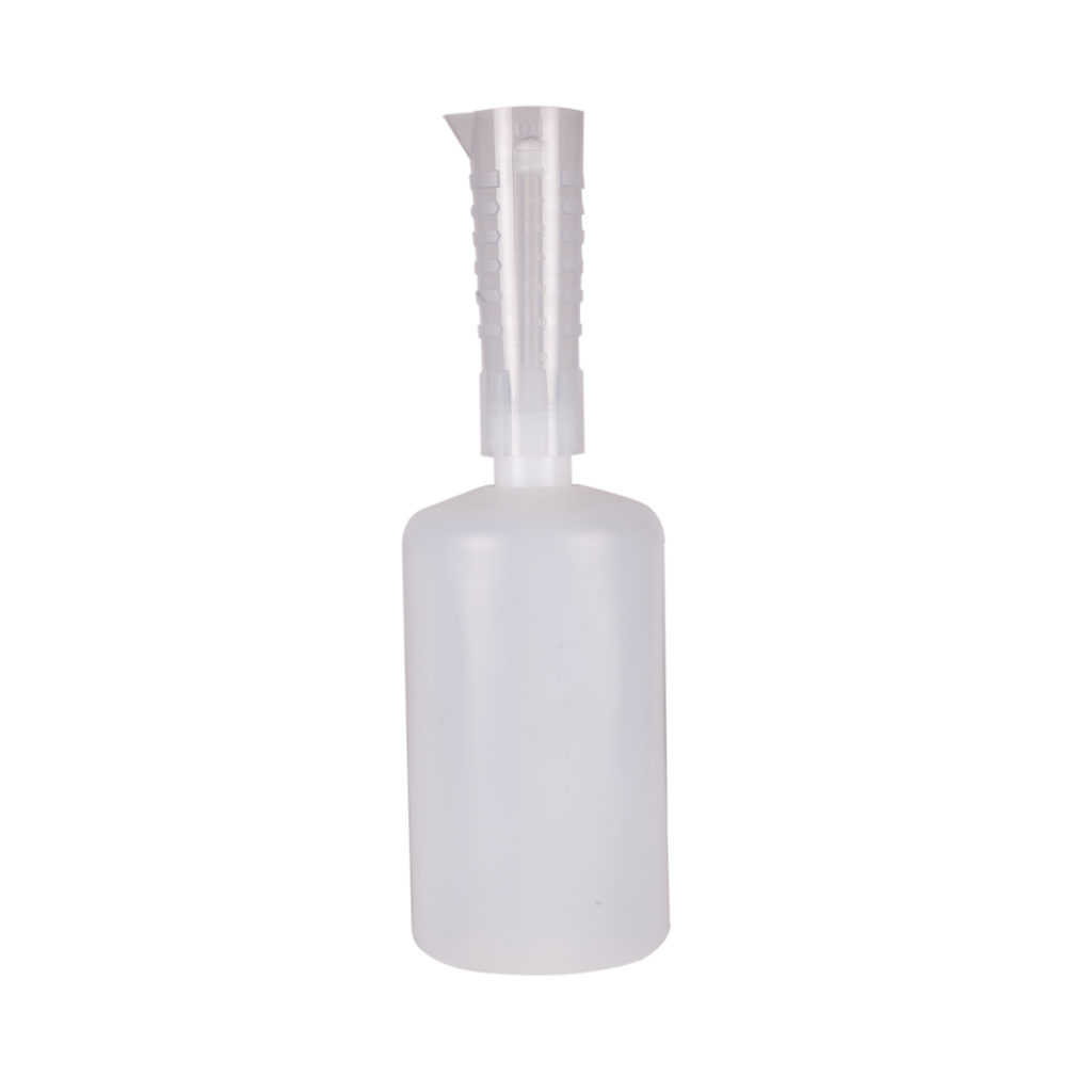 a 75 ml Catalyst Dispenser. Comes with a safety squeeze squirt preventer.